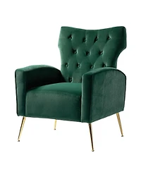 Modern Tufted Back Velvet Accent Chair for Living Room Bedroom