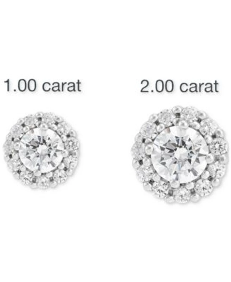 Grown With Love Igi Certified Lab Grown Diamond Halo Stud Earrings Collection 1 2 Ct. T.W. In 14k Gold