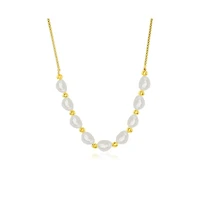 Sterling Silver or Gold Plated Over Freshwater Pearl Bead Necklace