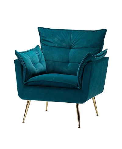 Velvet Accent Chair with Gold Legs for Living Room Bedroom