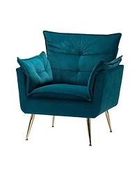 Velvet Accent Chair with Gold Legs for Living Room Bedroom