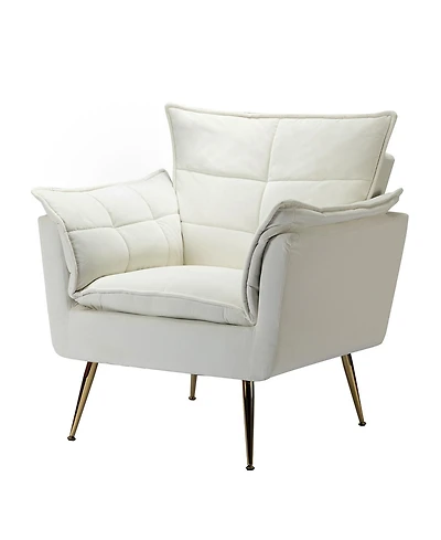 Velvet Accent Chair with Gold Legs for Living Room Bedroom