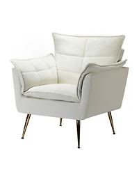 Velvet Accent Chair with Gold Legs for Living Room Bedroom