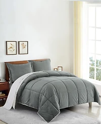 Unikome Classic 3 Piece Mediumweight Quilt Sherpa Ultra-Soft Reversible Down Alternative Comforter Set