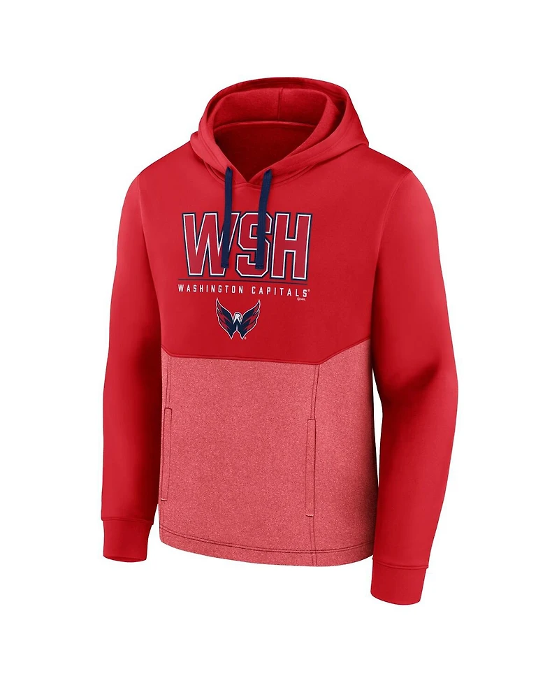 Men's Fanatics Red Washington Capitals Successful Tri-Blend Pullover Hoodie