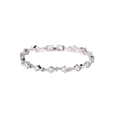Hollywood Sensation Xo Tennis Bracelet for Women with Round Cut Cubic Zirconia Stones