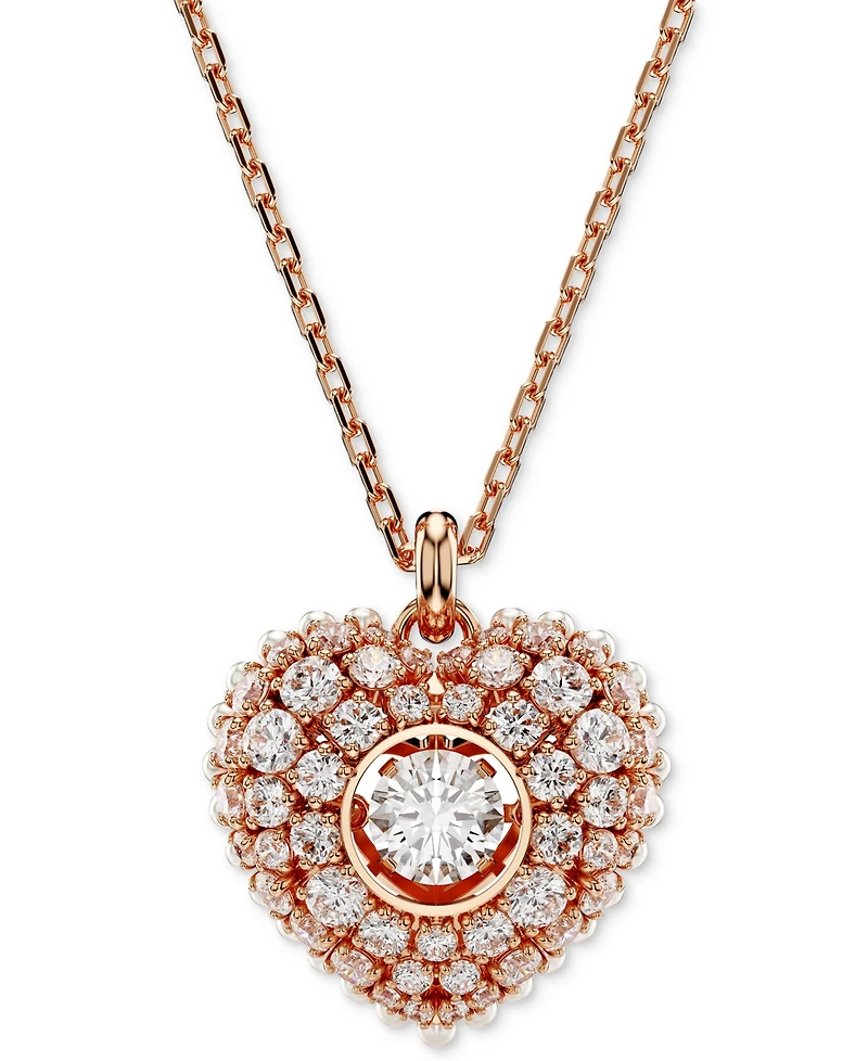 Swarovski Hyperbola Heart Pendant Necklace, 15" + 2-3/4" extender