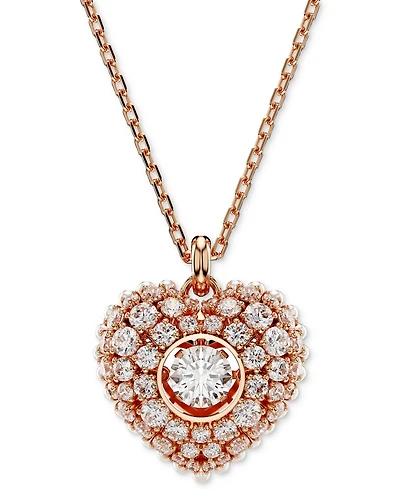 Swarovski Hyperbola Heart Pendant Necklace, 15" + 2-3/4" extender