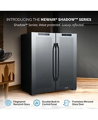 Newair Shadow Series Wine Cooler Refrigerator 18 Bottles & 59 Cans Dual Temperature Zones in Black