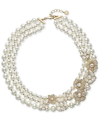 Charter Club Gold-Tone Layered Beaded Necklace, 19" + 2" extender, Created for Macy's