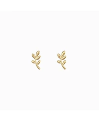 Sterling Silver 18k Gold Plated Olivia Leaf Stud Earrings