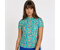 Calypsa Women's Mock Neck Adele Swim Top