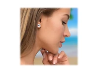 Half Carat Princess Cut Cubic Zirconia Stud Earrings