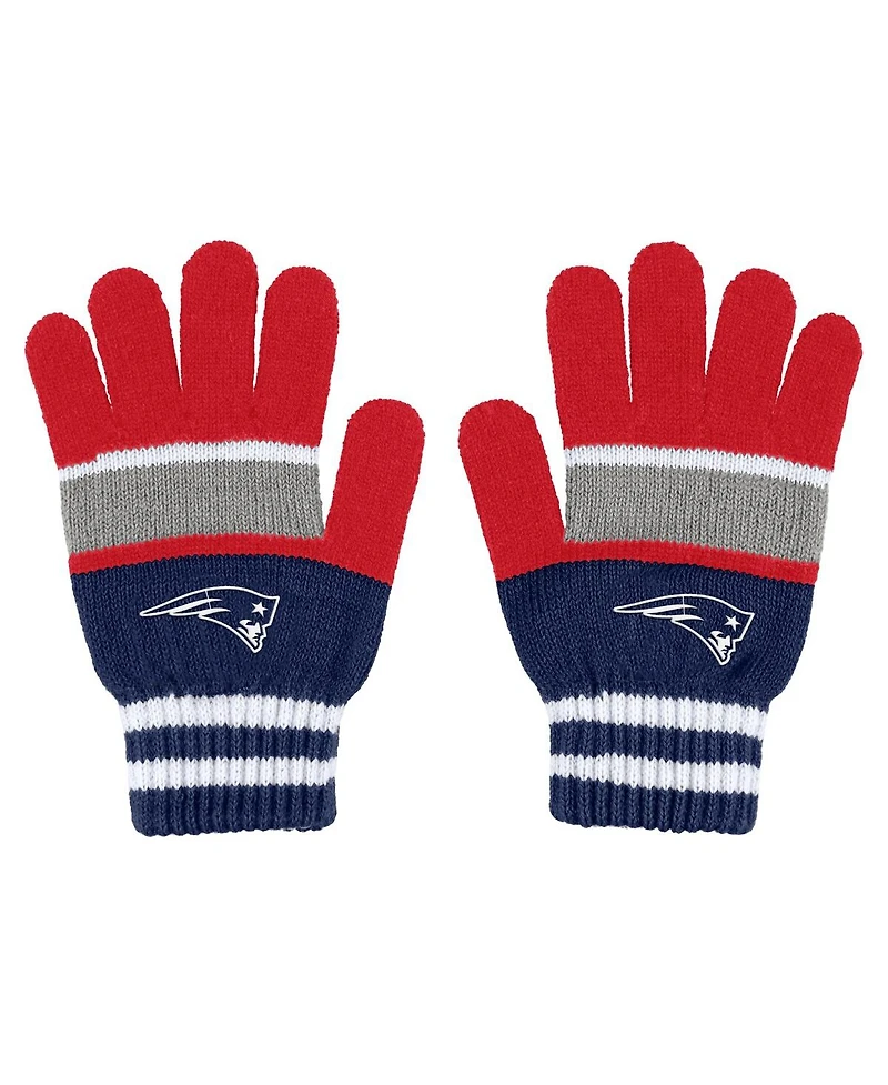 Women's Wear by Erin Andrews New England Patriots Stripe Glove and Scarf Set