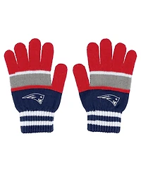 Women's Wear by Erin Andrews New England Patriots Stripe Glove and Scarf Set