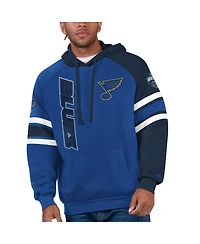 Men's Starter Blue, Navy St. Louis Blues Gauntlet Raglan Pullover Hoodie