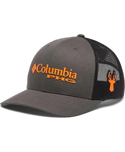 Men's Columbia Charcoal, Black Logo Mesh Snapback Hat