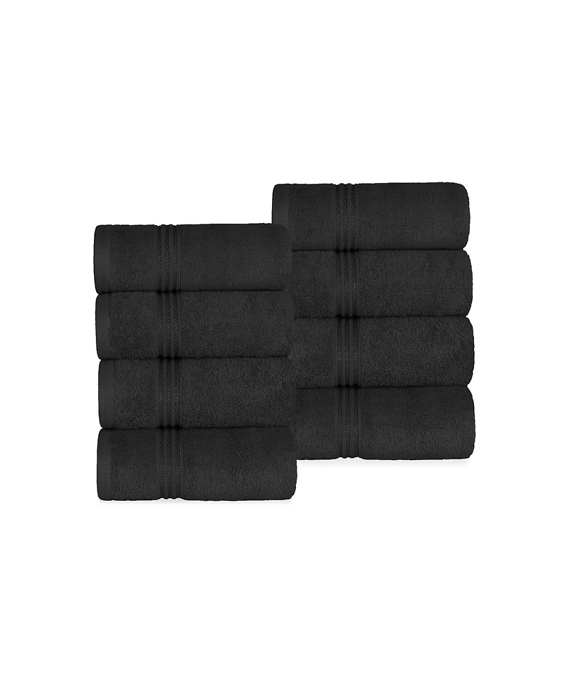 Superior Solid Quick Drying 100% Egyptian Cotton 8-Pc Hand Towel Set