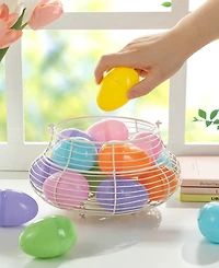 Glitzhome 60 Pack 3" H Easter Plastic Fillable Eggs in 6 Assorted Colors, 10 of Each