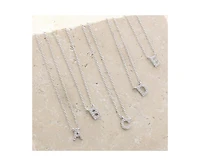 Crystal Initial Necklace, Personalized, Dainty, Everyday Jewelry - Silver