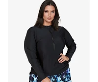 Calypsa Women's Plus Half-Zip Nora Swim Top