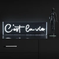 Jonathan Y Cest La Vie Contemporary Glam Acrylic Box Usb Operated Led Neon Light