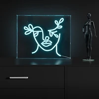 Jonathan Y Teary Face Contemporary Glam Acrylic Box Usb Operated Led Neon Light