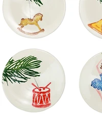 Vietri Nutcrackers Dinnerware Canape Plates, Set of 4