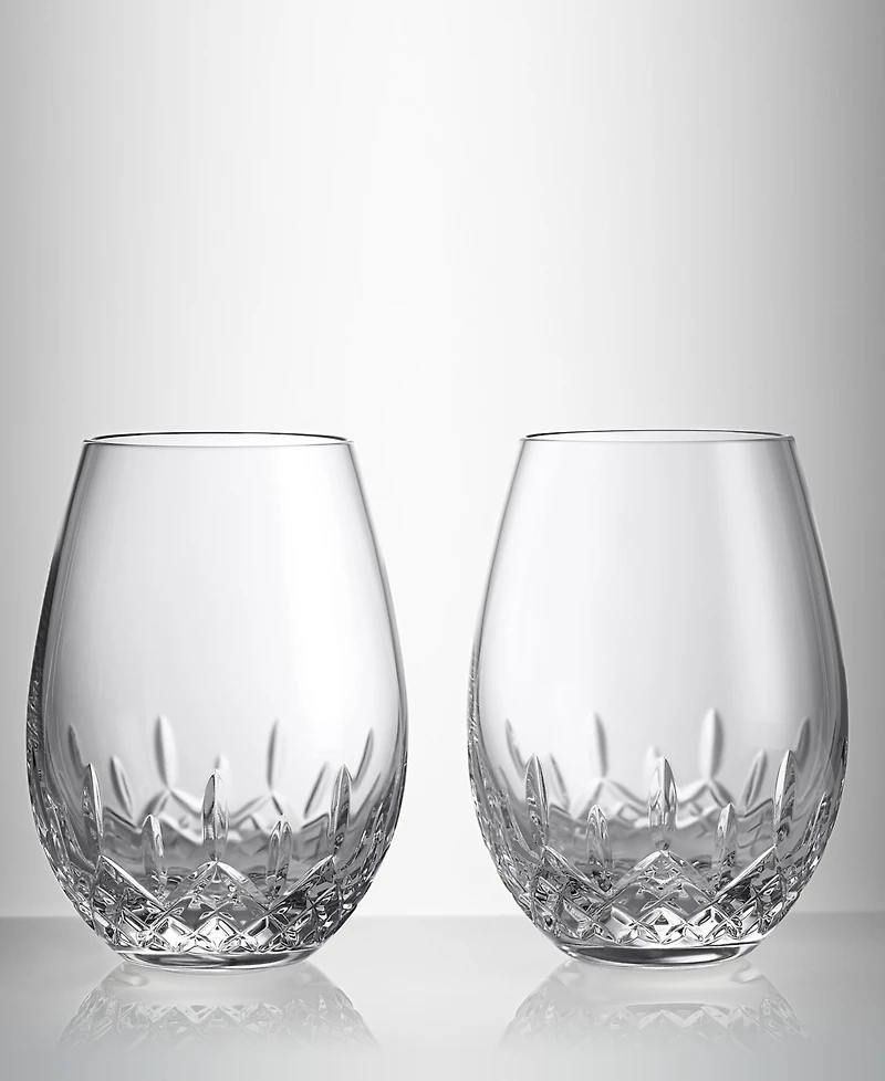 Waterford Lismore Essence Red Wine Stemless 20.5 oz, Set of 2