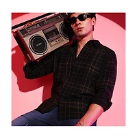 Campus Sutra Men's Dark Green Checkered Regular Fit Casual Shirt