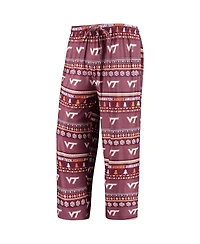 Men's Concepts Sport Maroon Virginia Tech Hokies Ugly Sweater Long Sleeve T-shirt and Pants Sleep Set
