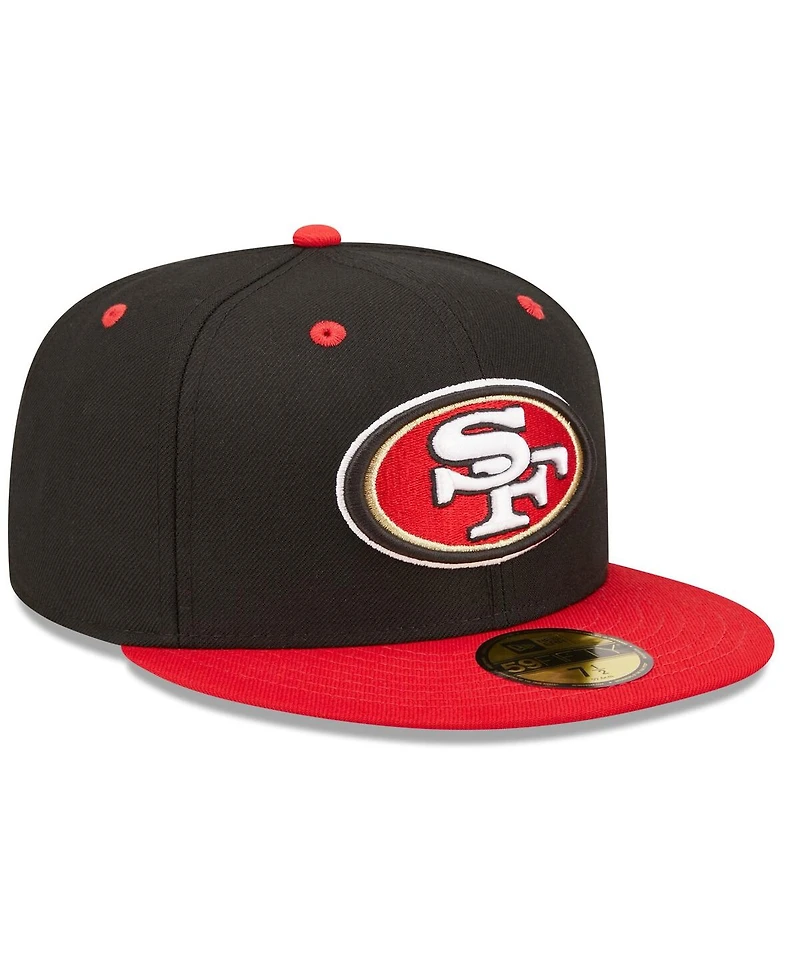 Men's New Era Black, San Francisco 49ers Flipside 2Tone 59FIFTY Fitted Hat