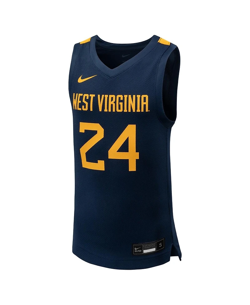 Big Boys Nike #24 Navy West Virginia Mountaineers Team Replica Basketball Jersey