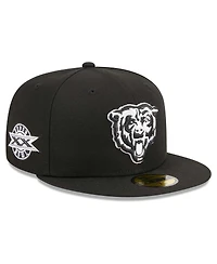 Men's New Era Black Chicago Bears Alternate Logo Main Patch 59FIFTY Fitted Hat
