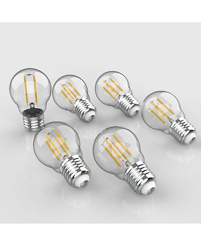 Classic Non-Dimmable G35 4-Watt Led Edison Glass Bulbs with E26 Base (Pack of 6)