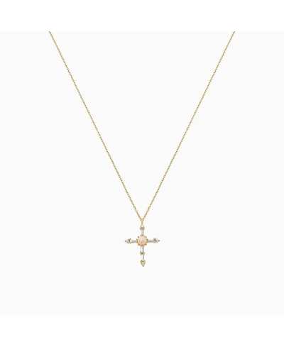 Opal Cross Necklace – Minimalist Summer Jewelry, Trending for Summer