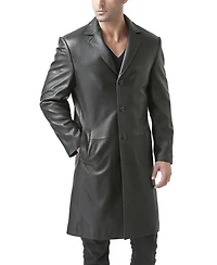 Bgsd Men Classic Leather Long Walking Coat - Big and Tall