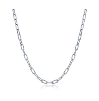 Sterling Silver or Gold Plated Over Sterling Silver polished Rope Design Paperclip Necklace