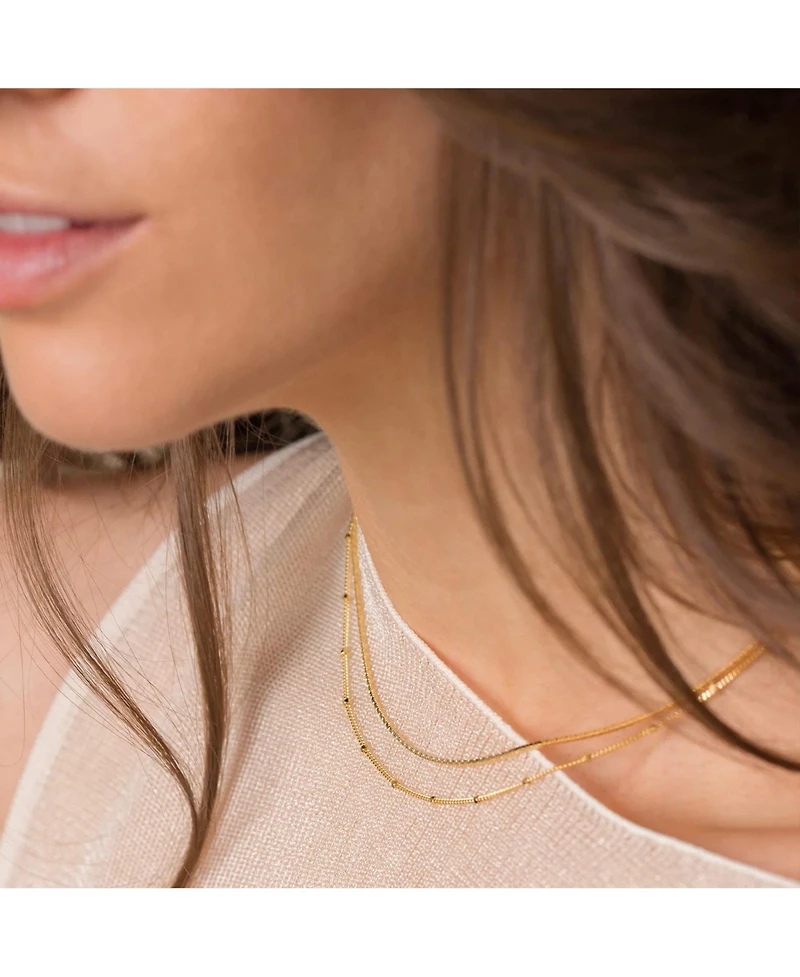 Sterling Silver 18k Gold Plated Savannah Basic Chain Necklace