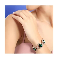 Sohi Women's Green Embellished Twist Bracelet