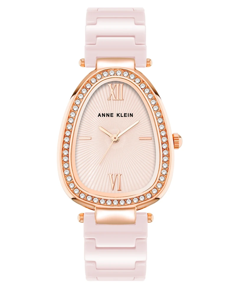 Anne Klein Women's Quartz Blush Ceramic Link Bracelet Watch, 36mm