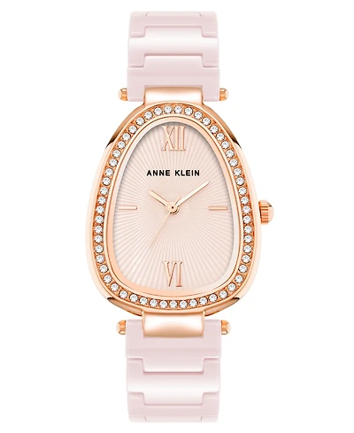 Anne Klein Women's Quartz Blush Ceramic Link Bracelet Watch, 36mm