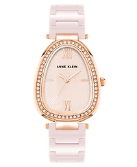 Anne Klein Women's Quartz Blush Ceramic Link Bracelet Watch, 36mm