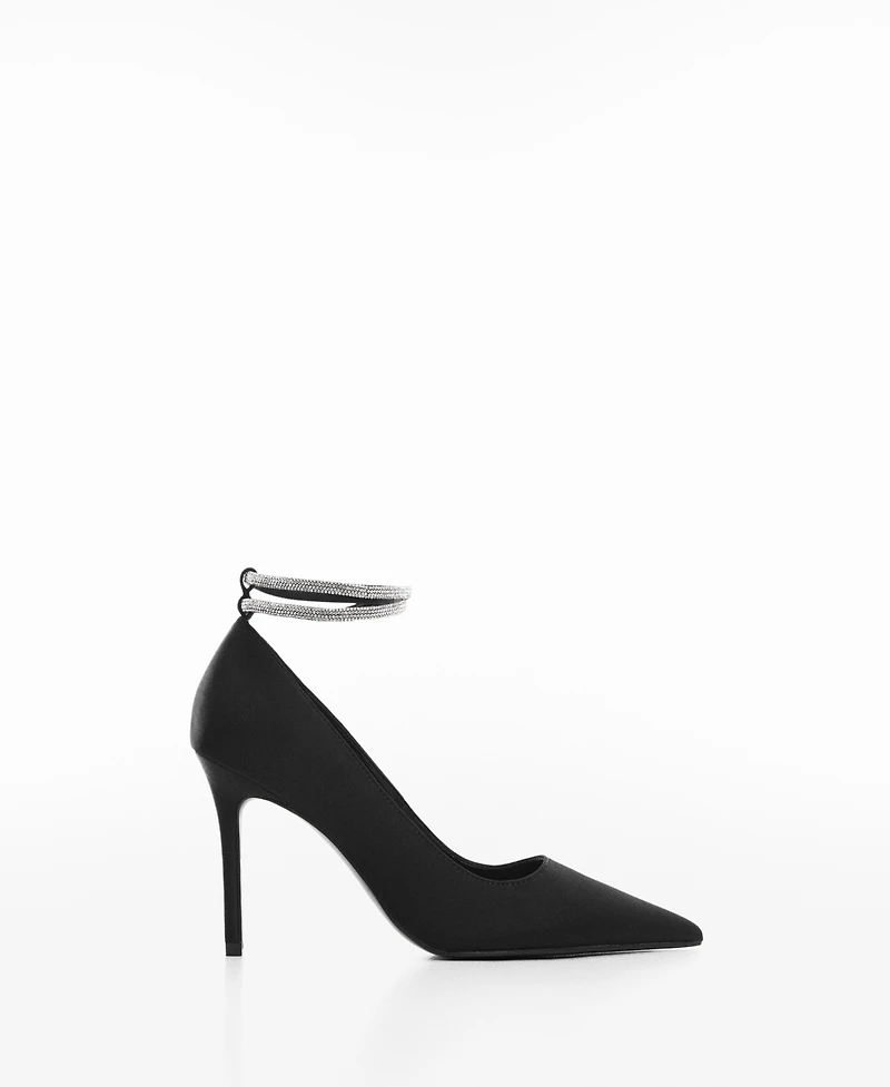 Mango Women's Rhinestone Strap Heeled Shoes