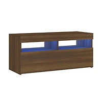 Tv Stand with Led Lights Brown Oak 35.4"x13.8"x15.7"