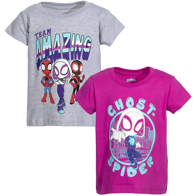 Spidey and His Amazing Friends Toddler Girls Marvel 2 Pack T-Shirts