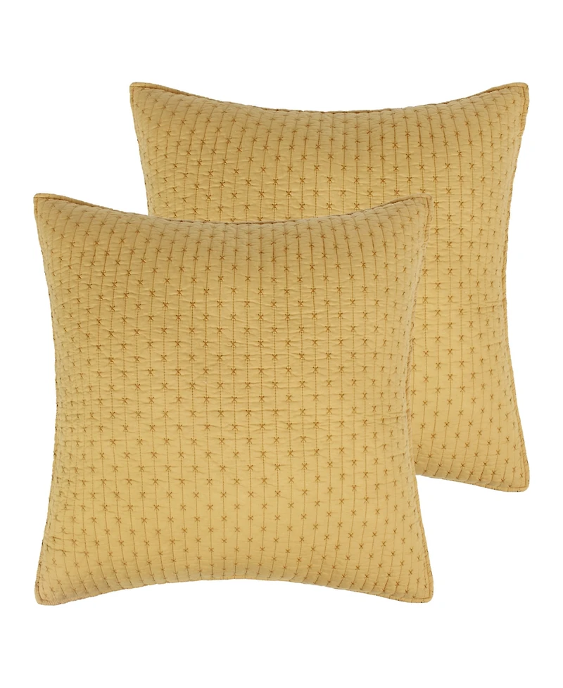 Levtex Cross Stitch Stitching 2-Pc. Sham Set, European