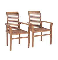 Stacking Dining Chairs 4 pcs Solid Teak