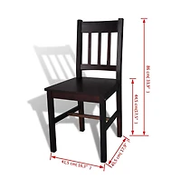 Dining Chairs 4 pcs Dark Brown Pinewood