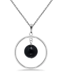 Macy's Silver Plated Multi Genuine Stone Circle Pendant Necklace